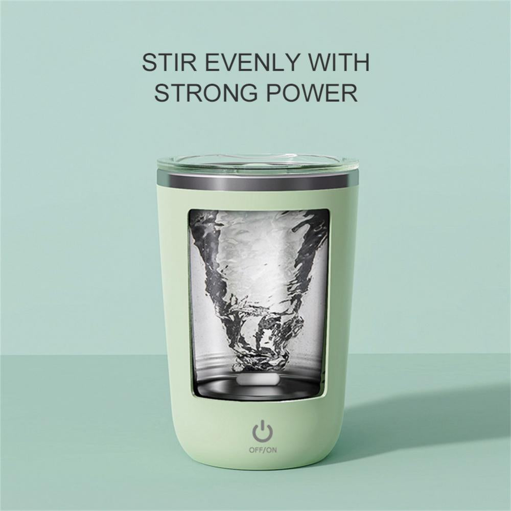 "Electric Stainless Steel Self-Stirring Mug with Automatic Mixing Function - 350ml Capacity for Coffee, Milk, Juice - Convenient Lazy Rotating Design - Ideal Kitchen Gadget"