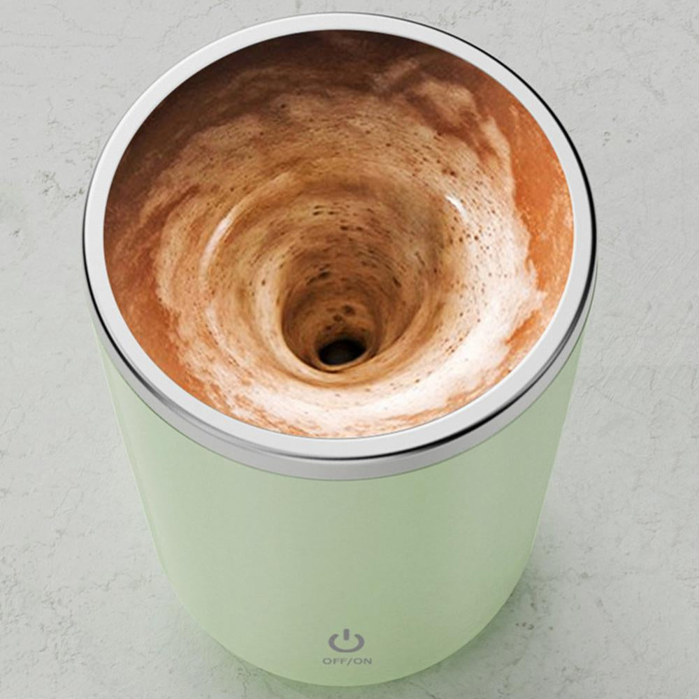 "Electric Stainless Steel Self-Stirring Mug with Automatic Mixing Function - 350ml Capacity for Coffee, Milk, Juice - Convenient Lazy Rotating Design - Ideal Kitchen Gadget"