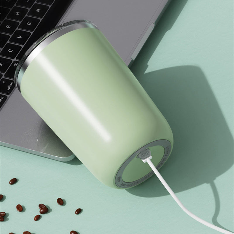 "Electric Stainless Steel Self-Stirring Mug with Automatic Mixing Function - 350ml Capacity for Coffee, Milk, Juice - Convenient Lazy Rotating Design - Ideal Kitchen Gadget"