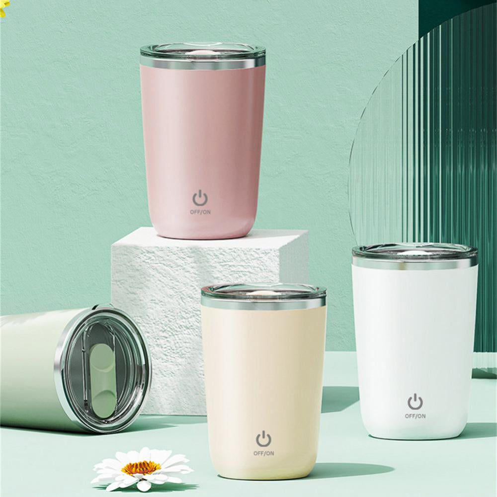 "Electric Stainless Steel Self-Stirring Mug with Automatic Mixing Function - 350ml Capacity for Coffee, Milk, Juice - Convenient Lazy Rotating Design - Ideal Kitchen Gadget"