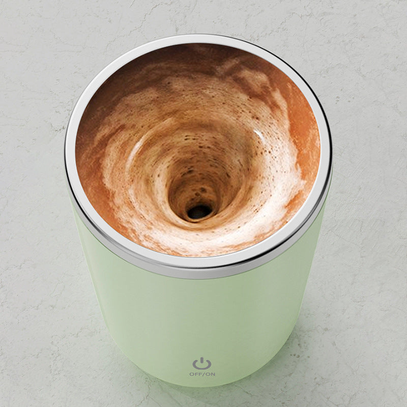 "Electric Stainless Steel Self-Stirring Mug with Automatic Mixing Function - 350ml Capacity for Coffee, Milk, Juice - Convenient Lazy Rotating Design - Ideal Kitchen Gadget"